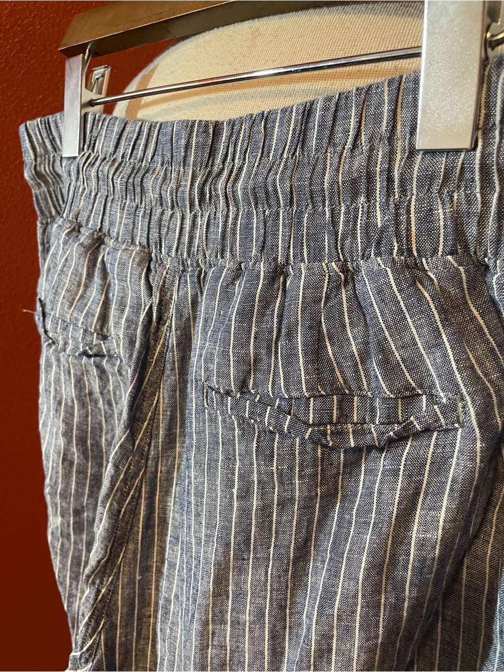 Quince Women’s 100% European Linen Mariner Chambray Stripe Breathable Set - Picture 8 of 9